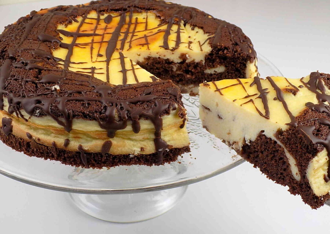 sernik na cieście czekoladowym - Ciasto czekoladowe wulkan